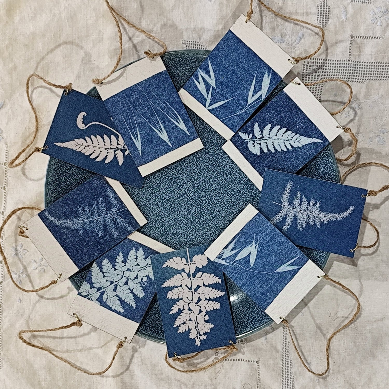 Mini Hanging Cyanotypes – Botanical Treasures on Wood
