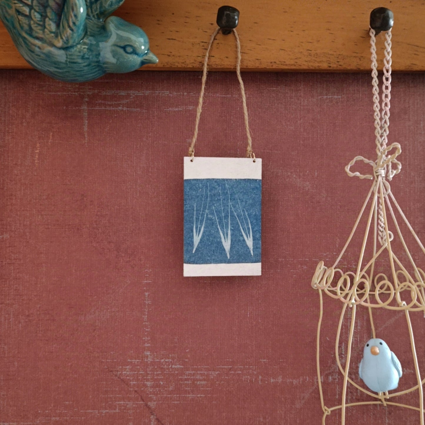 Cyanotype of dried grass seeds